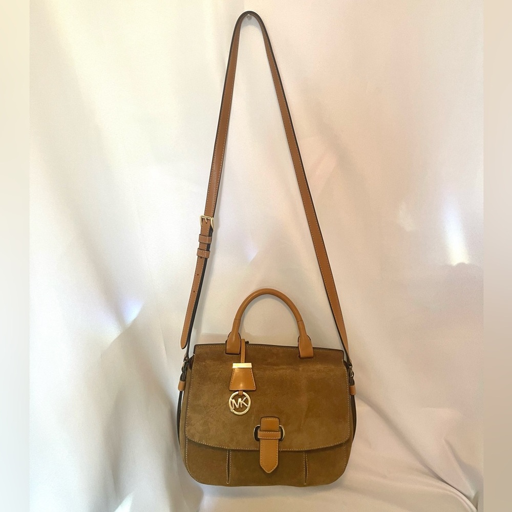 Michael Kors Brown Suede Crossbody Satchel